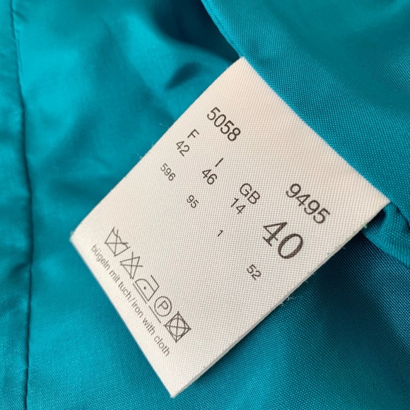 Leather Suede Jacket Turquoise Size GB 14 Medium - Picture 8 of 8